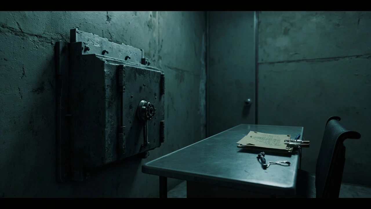Re9 examination room safe code puzzle on a metal combination dial