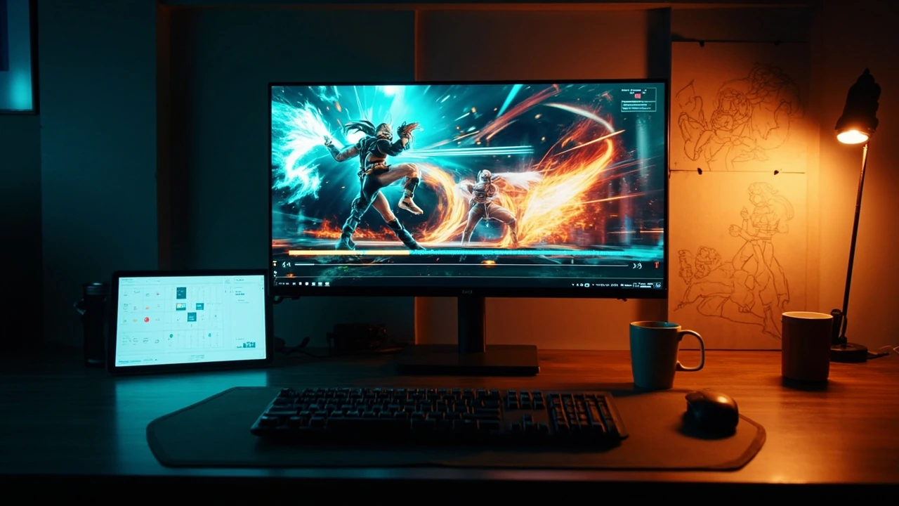 An in-engine animation frame from a fighting game illustrating mk11 fatalities staging.