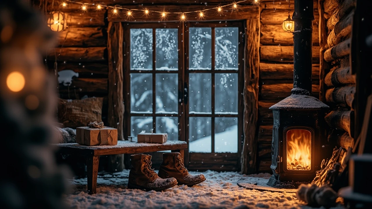 Fortnite Winterfest 2025 winter cabin reward scene